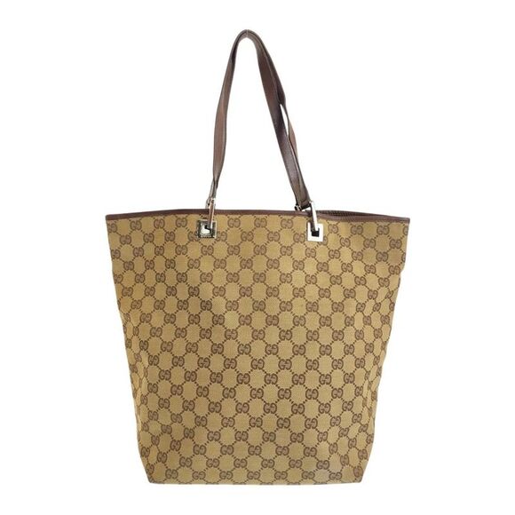 Gucci GG Canvas Leather Tote Bag - Picture 1 of 10